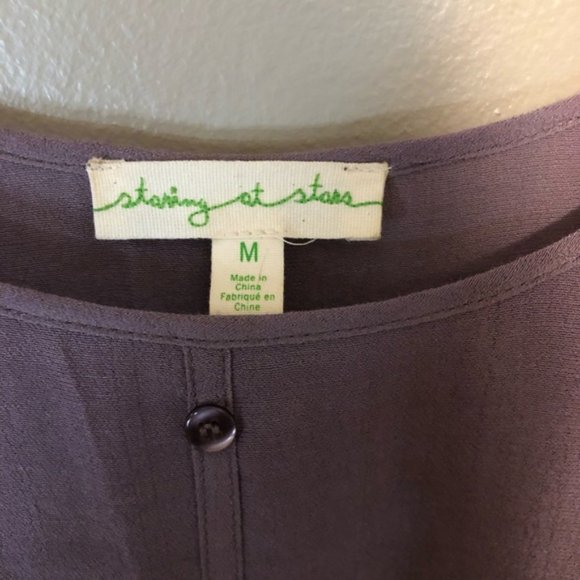 Purple Boho Cold Shoulder Top w/ Bell Sleeves - Picture 3 of 4